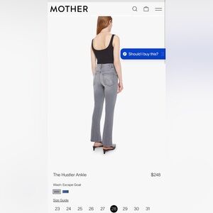 MOTHER Flare Jeans style Hustler Ankle Wash Barely There size 28